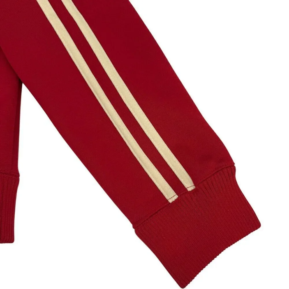 Abercrombie & Fitch Vintage Y2K Preppy Retro Muscle Fit Knit Track Jacket Red XL